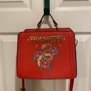 Steve Madden Red Floral Snake Crossbody Bag